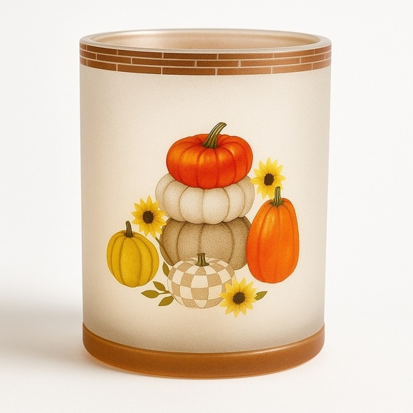 Yankee Candle Other - Yankee Candle Pumpkin Frosted Glass Tea-Light Wax Warmer Cottagecore Fall
